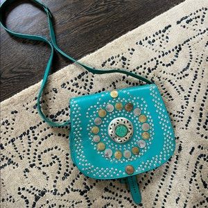 Turquoise Leather Bag